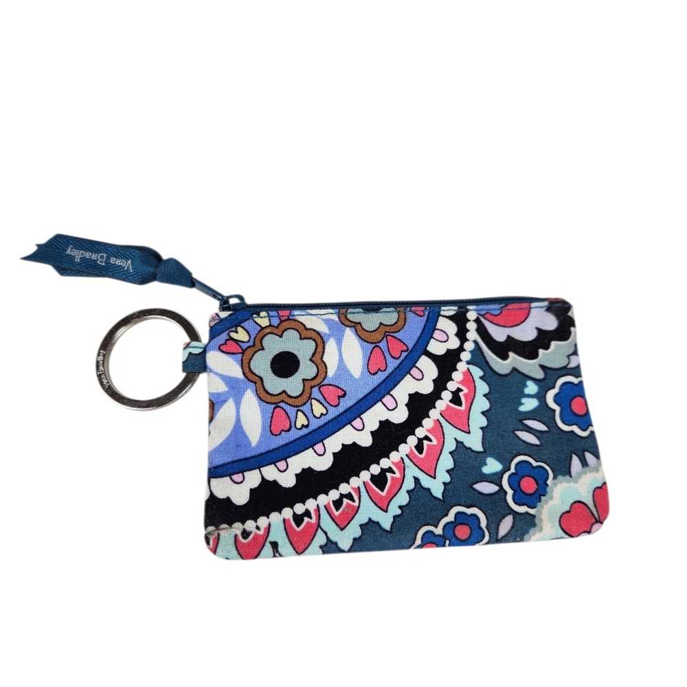Vera Bradley Haymarket Paisley College University School ID Card Holder Keychain